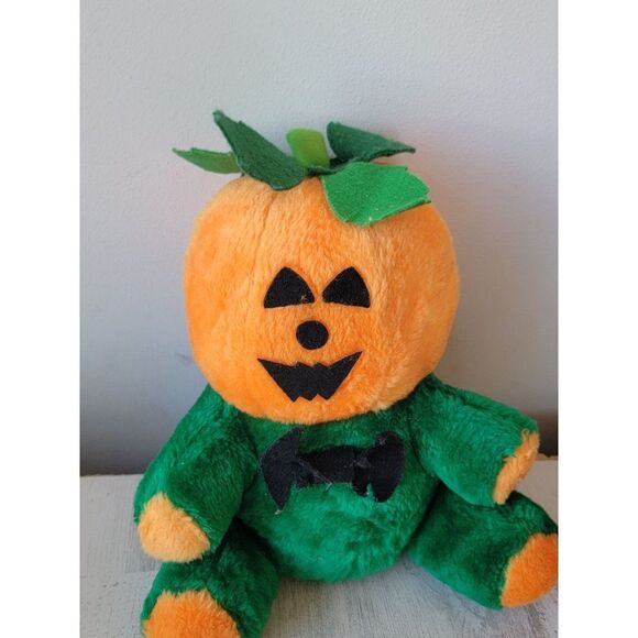 Halloween AS IS jack o'lantern stuffed animal Bow Tie bat home decor‎ - Picture 4 of 8